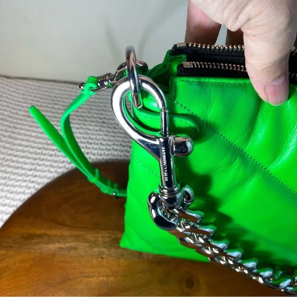 Rebecca Minkoff Edie Maxi Crossbody Neon Green Bag Purse EUC tags & dust bag - Picture 7 of 13